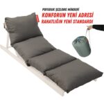 Xpermate Pofuduk Şezlong Minderi Çantalı 60X180X12CM Su Itici,katlanır,uv Güneş Dayanımı, Fermuar, Antrasit