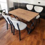 Lifema 4 Kişilik Çam Mutfak Masa Sandalye Takımı 120 x 70  cm (Beyaz) - Görsel 3