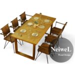 Neiwel Loen Doğal Ahşap Mutfak ve Yemek MASASI-70-100 - Görsel 2