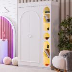 Setay Gardırop, Dolunay 2 Kapaklı Dolap ve Ledli Kitaplık - Pembe