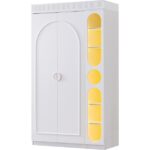 Setay Gardırop, Dolunay 2 Kapaklı Dolap ve Ledli Kitaplık - Pembe - Görsel 3