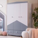 Setay Gardırop, Fethiye 3 Kapaklı Çekmeceli Dolap - Gri