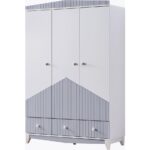 Setay Gardırop, Fethiye 3 Kapaklı Çekmeceli Dolap - Gri - Görsel 2