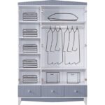 Setay Gardırop, Fethiye 3 Kapaklı Çekmeceli Dolap - Gri - Görsel 3