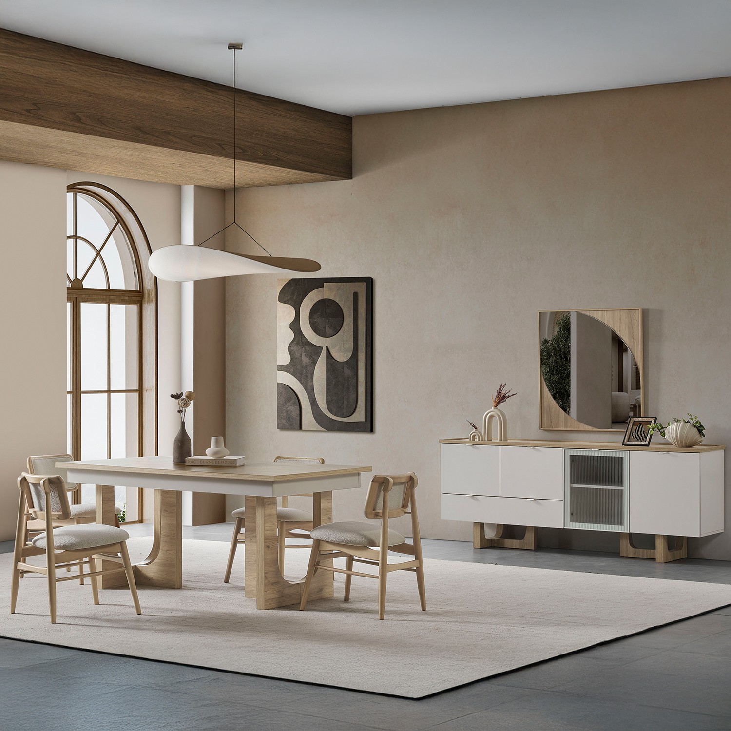 110000973292985.jpg Eymense Palermo 4 Sandalyeli Yemek Odası Takımı - Görsel 1