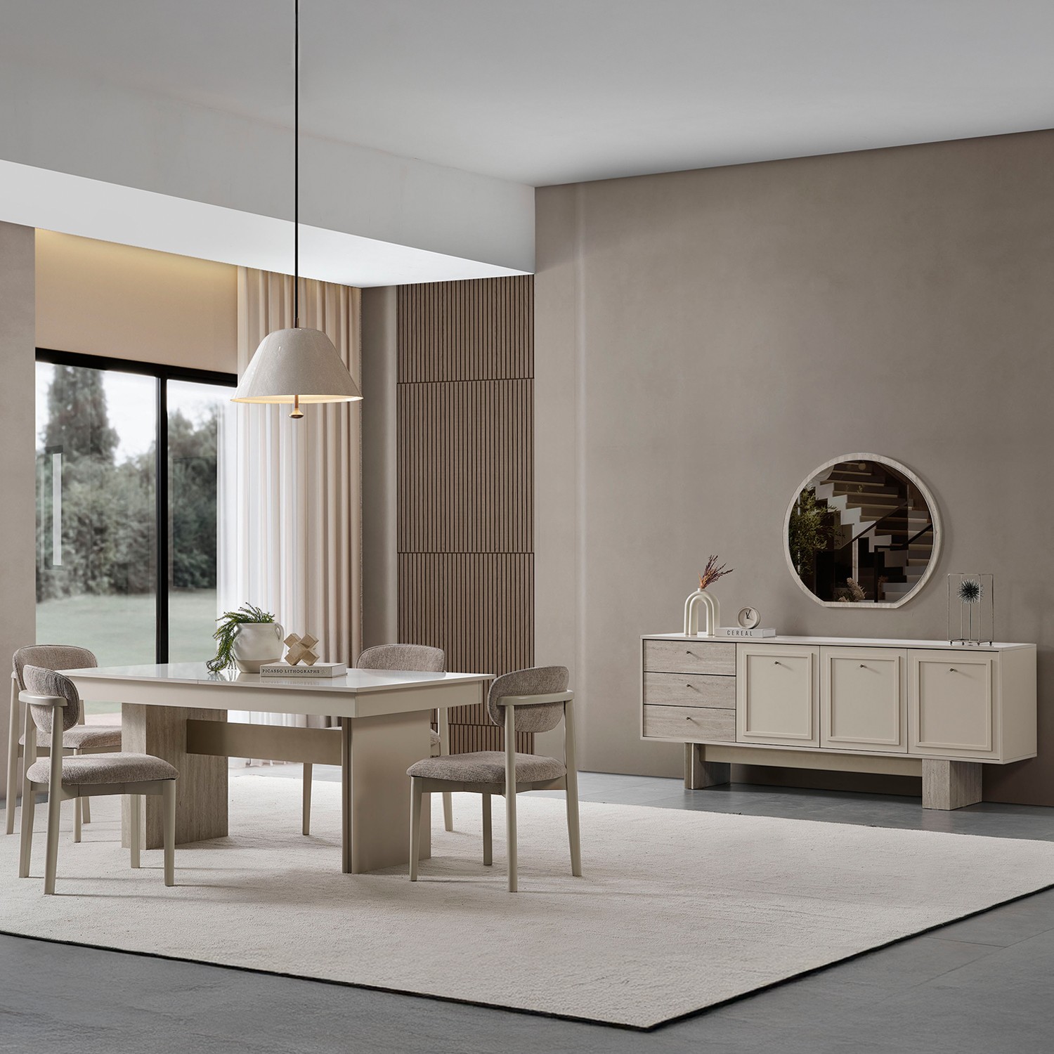 110000973293019.jpg Eymense Hitit 4 Sandalyeli Yemek Odası Takımı - Görsel 1