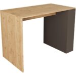 Bimossa Pablo L4920 Bar Masası 120  cm  Sepet Ahşap Beyaz 4 Raflı Açık Depolamalı Oturmalı Modern Mutfak Masası - Görsel 5