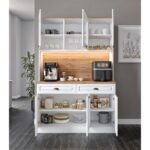 Guneystore - Gözde Kahve Köşesi - 140  cm   Komple Mdf Mutfak Dolabı - Çok Amaçlı Dolap - LED Aydınlatmalı - Ücretsiz Montaj - Görsel 3
