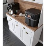 Guneystore - Gözde Kahve Köşesi - 140  cm   Komple Mdf Mutfak Dolabı - Çok Amaçlı Dolap - LED Aydınlatmalı - Ücretsiz Montaj - Görsel 4