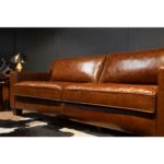 Oslo Hakiki Deri Modern Kanepe / Taba - Görsel 4