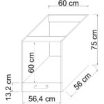 Devrim Cnc Maysa Demonte Ankastre Fırın Dolabı MDF 60 cm  Kapaklı Bazalı - Görsel 3