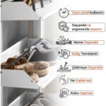 Mobilya Pratik 3'lü Metal Ayakkabılık - Beyaz - Görsel 3