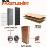 Mobilya Pratik 3'lü Metal Ayakkabılık - Beyaz - Görsel 6
