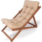 Evvon Ahşap Puf Minderli Kademeli Şezlong Set - Görsel 2