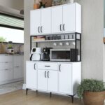 Rani JE127 Çok Amaçlı Dolap 8 Kapaklı 1 Çekmeceli Kiler Mutfak Dolabı Beyaz