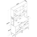 Rani JE127 Çok Amaçlı Dolap 8 Kapaklı 1 Çekmeceli Kiler Mutfak Dolabı Beyaz - Görsel 2