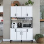 Rani JE127 Çok Amaçlı Dolap 8 Kapaklı 1 Çekmeceli Kiler Mutfak Dolabı Beyaz - Görsel 3