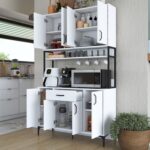 Rani JE127 Çok Amaçlı Dolap 8 Kapaklı 1 Çekmeceli Kiler Mutfak Dolabı Beyaz - Görsel 5