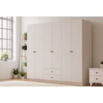 Rabi Mobilya Ecem 6 Kapaklı 2 Çekmeceli Gardırop