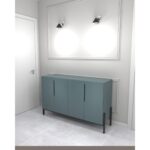 Mdflam Gri Klasör Dolabı Konsol Dolap Metal Ayaklı Tv Ünitesi Büfe Dresuar 142 x 38 x 85H  cm - Görsel 2