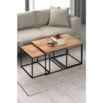 Orta Sehpa-Zigon Yan Sehpa Flora Set - Görsel 3