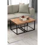 Orta Sehpa-Zigon Yan Sehpa Flora Set - Görsel 4