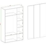 Decomob Noe 3 Kapaklı Çok Amaçlı Gardırop - Görsel 2