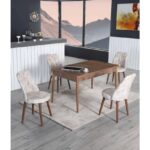 Yonga concept Açılabilir Mutfak Masası Takımı (4 Sandalyeli)