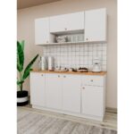 Agt 160  cm   Mdf Ahşap Tezgahlı Beyaz Kapaklı Hazır Mutfak Dolabı - Görsel 2