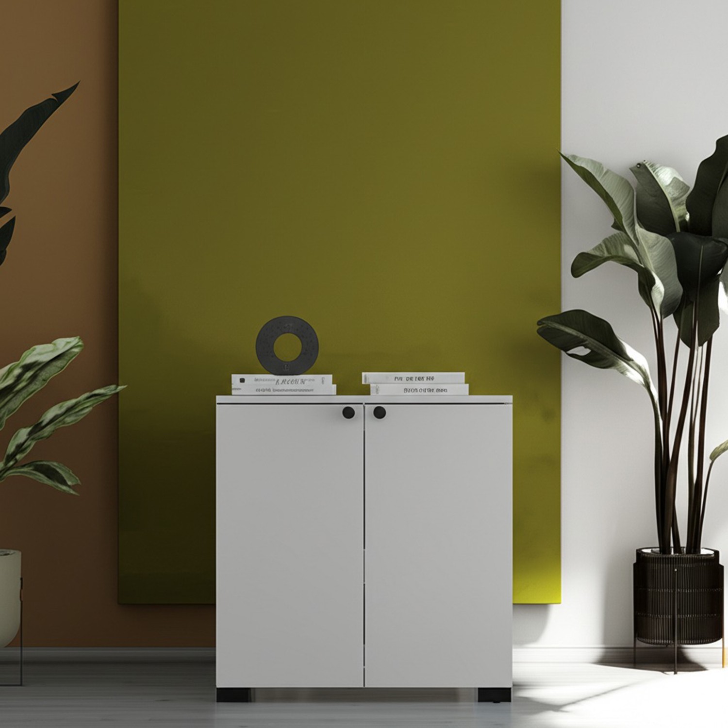 110000995010219.jpg Eco Room Arina 2 Kapaklı 5 Raflı Ayakkabı Dolabı - Beyaz - Görsel 1