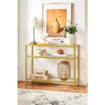 3 Katlı Gold Renk Temper Camlı Dresuar Konsol