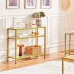 3 Katlı Gold Renk Temper Camlı Dresuar Konsol - Görsel 3