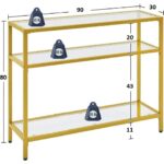 3 Katlı Gold Renk Temper Camlı Dresuar Konsol - Görsel 5