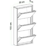 3 Kapaklı Metal Ayakkabılık Antrasit - Görsel 5