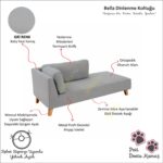 Decoraev Bella Gri Rahat Dinlenme Koltuğu Puf Koltuk Kanepe Josefin Koltuk Psikolog Koltuğu Terapi Koltuğu Bekleme Koltuğu Lobby Koltuğu - Görsel 2