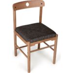 Unboxdeco Alaçatı Ceviz Antrasit Sandalye, Masif Ahşap Sandalye, Iskandinav Sandalye, Retro Sandalye, Modern - Görsel 4