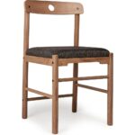 Unboxdeco Alaçatı Ceviz Antrasit Sandalye, Masif Ahşap Sandalye, Iskandinav Sandalye, Retro Sandalye, Modern - Görsel 5