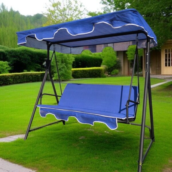 Lüks Balkon Bahçe Salıncağı 2 Kişilik Lacivert Salıncak