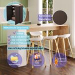 Bimossa Edgar L4810 Mutfak Adası Bar Masası 160  cm  Ahşap Üst Beyaz Alt Çok Amaçlı Depolamalı Oturmalı Masa - Görsel 3