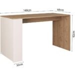 Bimossa Edgar L4810 Mutfak Adası Bar Masası 160  cm  Ahşap Üst Beyaz Alt Çok Amaçlı Depolamalı Oturmalı Masa - Görsel 6