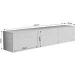 T0020 Alston 3 Kapaklı Duvara Monte Tv Ünitesi – LED Işıklı, Modern Tasarım, 160  cm - Görsel 5