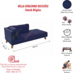 Bella Siyah Rahat Dinlenme Koltuğu Puf Koltuk Kanepe Josefin Koltuk Psikolog Koltuğu Terapi Koltuğu Bekleme Koltuğu - Görsel 3