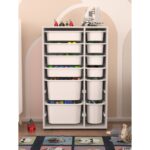 Rine 12 Sepetli Çok Amaçlı Oyuncak Dolabı Beyaz