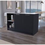 Kumsal Mutfak Adası - ANTRASIT-150 Cm-Beyaz Tezgahlı