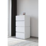 AE-2034 Galata 4 Çekmeceli Patentli Beyaz Şifonyer Yatak Odası Bebek Odası Komodin - Görsel 5