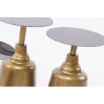 Cam Yüzeyli Metal Gövdeli Lüks Zigon ve Yan Sehpa Seti - Görsel 2