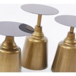 Cam Yüzeyli Metal Gövdeli Lüks Zigon ve Yan Sehpa Seti - Görsel 3