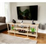Ahşap Tv Ünitesi – 120 cm – 3 Katlı Açık Raflı Televizyon Sehpası – 30X43X120 cm - Görsel 5