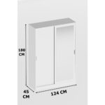 AE-3071 Patentli Ideal Aynalı Vestiyer Portmanto Ayakkabılık Raflı Askılıklı, Beyaz - Görsel 3