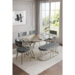 Selenit Mutfak Yemek Masası Takımı- 6 Kişilik Mutfak Masa Sandalye Takımı- Mutfak Masası Takımı